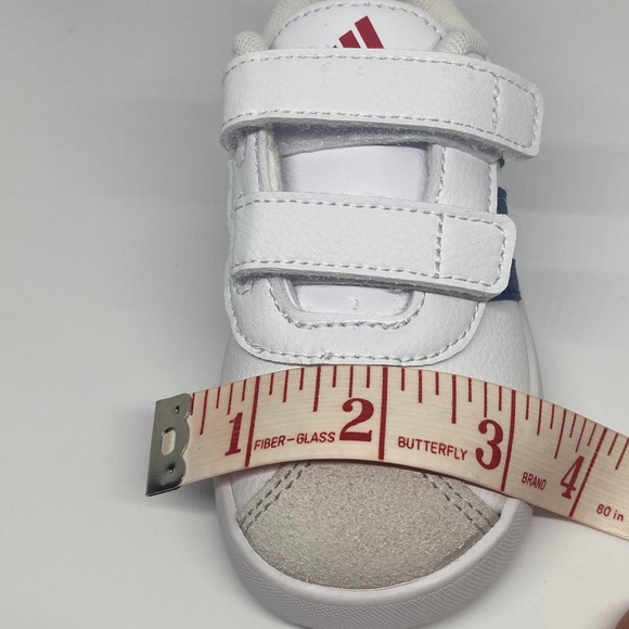 Adidas Kids’ VL Court 3.0 CF Sneakers Size 6K White/Navy/Red - Picture 10 of 12